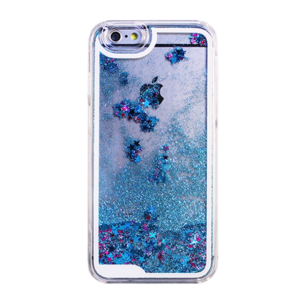 Wholesale iPhone 7 Plus Liquid Glitter Shake Star Dust Case Blue